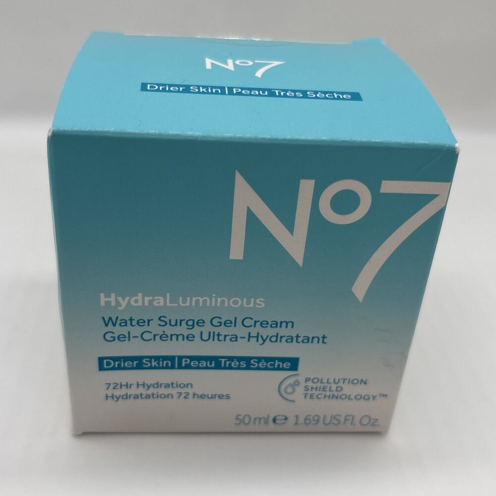 NO7 HydraLuminous Water Surge Gel Cream Drier Skin 50ml 1.69oz Moisturizer NIB